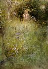 A Fairy, or Kersti, and a View of a Meadow by Carl Larsson